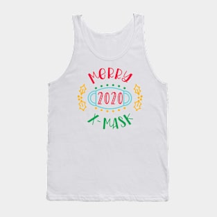 Merry X-Mask Funny 2020 Christmas Commemorative Tank Top